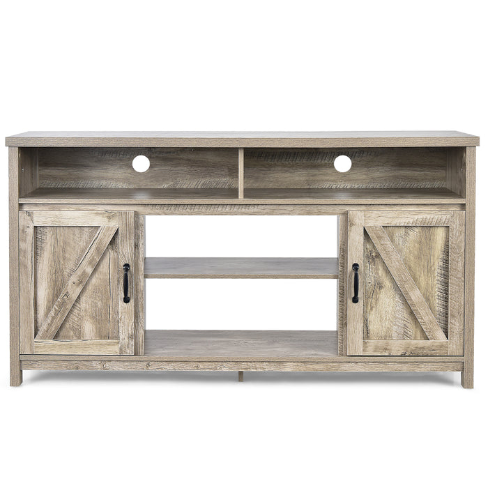 Farmhouse-Style TV Cabinet - Accommodates TVs Up to 65 Inches, Features Barn Doors - Ideal For Creating A Modern Rustic Aesthetic