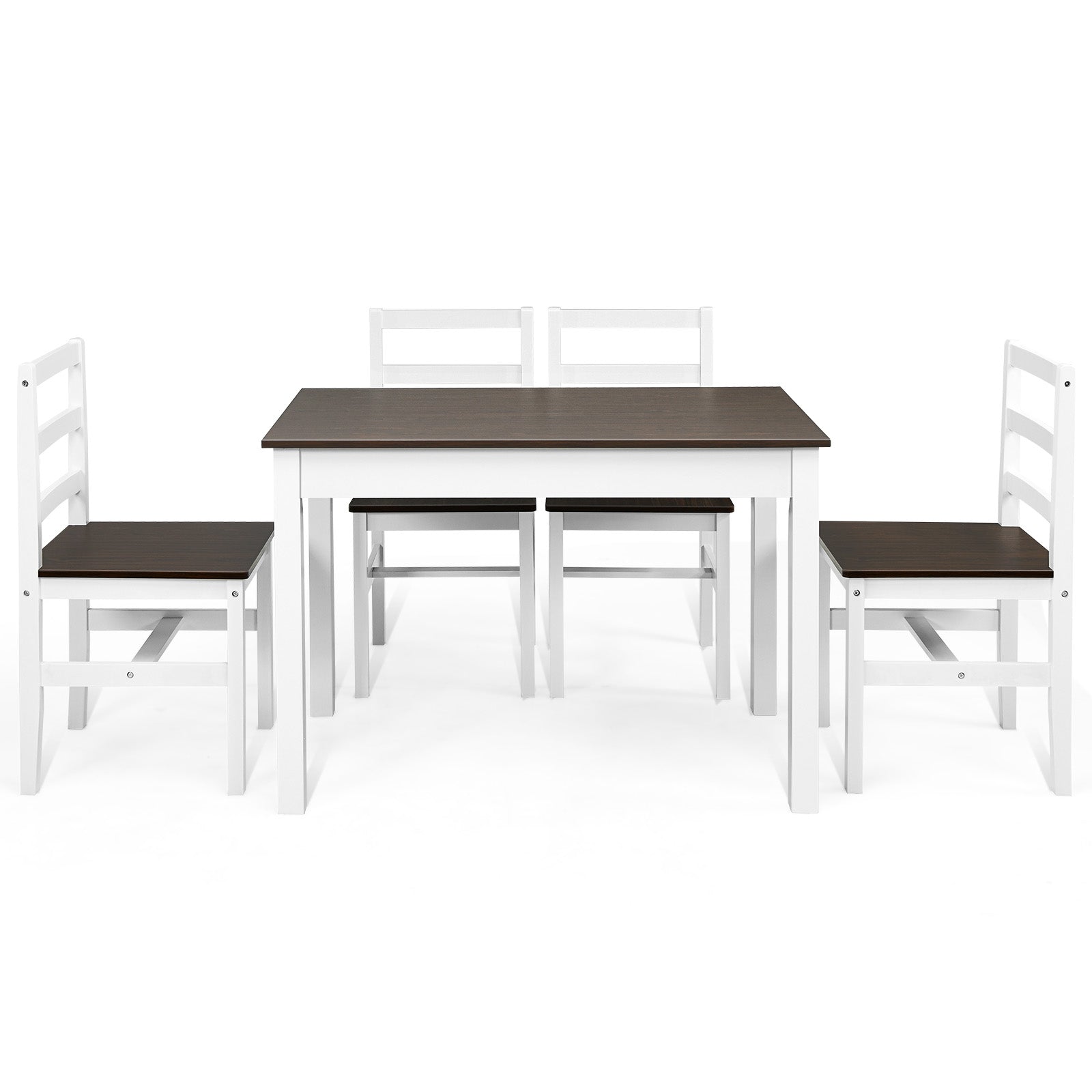 Modern Pine Wood Table & Chairs Set - Solid Dining Room Furniture with Wooden Legs - Perfect for Family Meals, Hosts and Entertainers