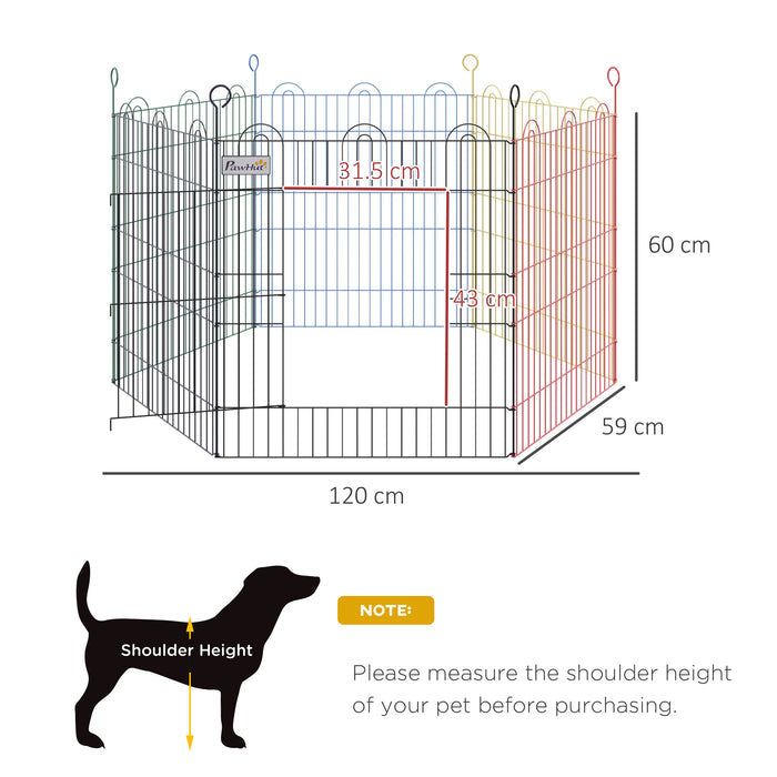 Pet Playpen Hexagon Enclosure - Durable Metal Dog and Puppy Crate with Exercise Fence and Door - Ideal for Indoor & Outdoor Pet Safety