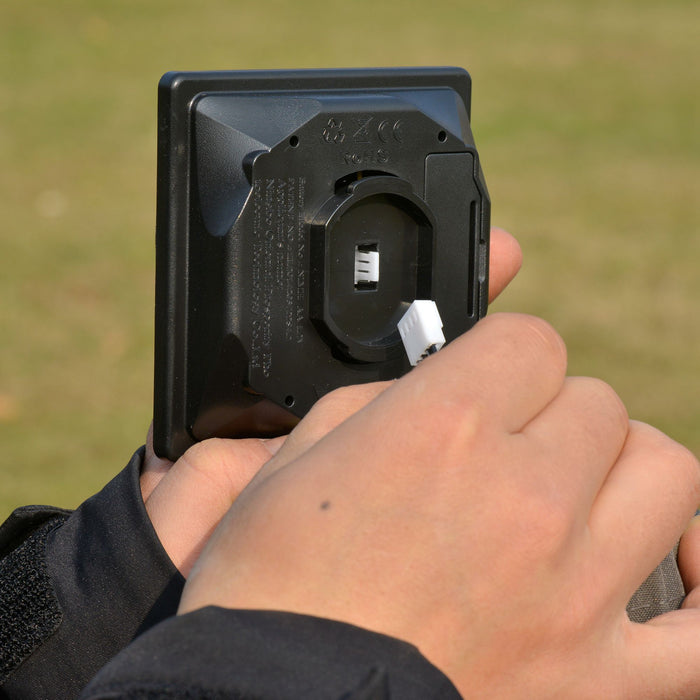 Outdoor Solar LED Parasol - 2.7m Angled Canopy Sun Umbrella with Vent and Crank Tilt Function, Blue - Ideal Summer Patio Shelter