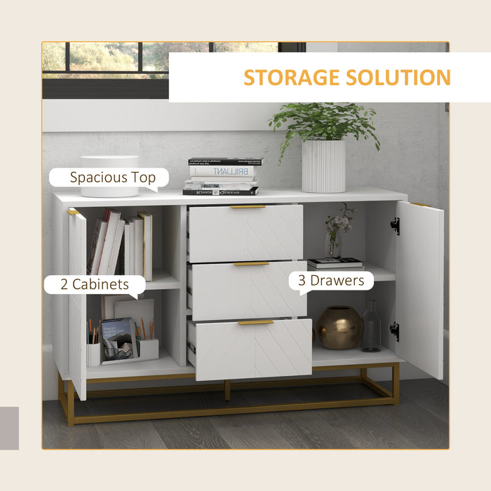 Freestanding Modern Storage Cabinet - 3-Drawer Cupboard for Dining & Living Spaces - Versatile Organization Solution for Home Essentials