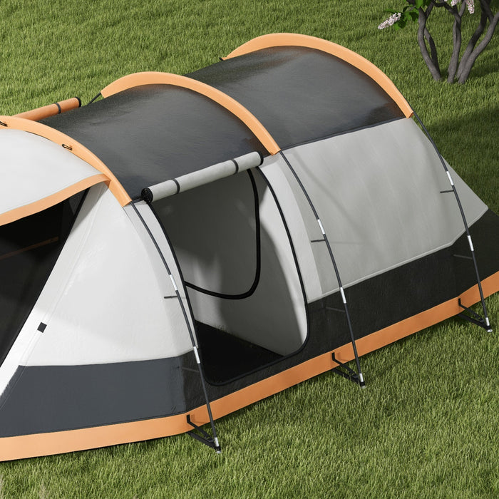Family Tunnel Tent for 3-4 People - Waterproof 2000mm, Spacious Camping Shelter, Portable with Carry Bag - Ideal for Group Outdoor Activities