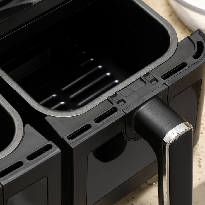 8L Family Air Fryer - Double Oven with Digital Display & 8 Cooking Presets, Includes Recipe Cookbook - Ideal for Healthy, Oil-Free Low Fat Cooking