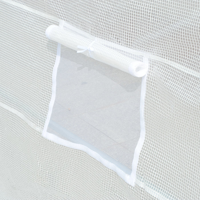 Winter Garden Plant PE Replacement Cover - Greenhouse with Roll-Up Windows and Door, 6x3x2m in White - Ideal for Protecting Plants in Cold Weather