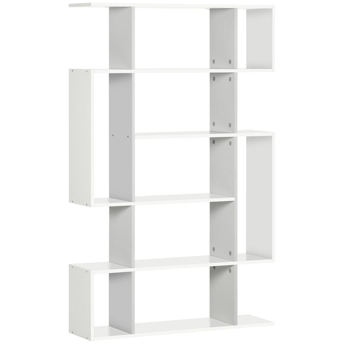 5-Tier Modern Bookcase with 13 Open Shelves - Freestanding Decorative Storage for Home Office, Study - Ideal for Organization and Display, White