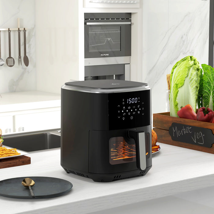 6.7L Multifunctional Air Fryer - Digital Display with Bake, Roast, Dehydrate Functions & Rapid Air Circulation - Ideal for Health-Conscious Cooking & Versatile Meal Prep