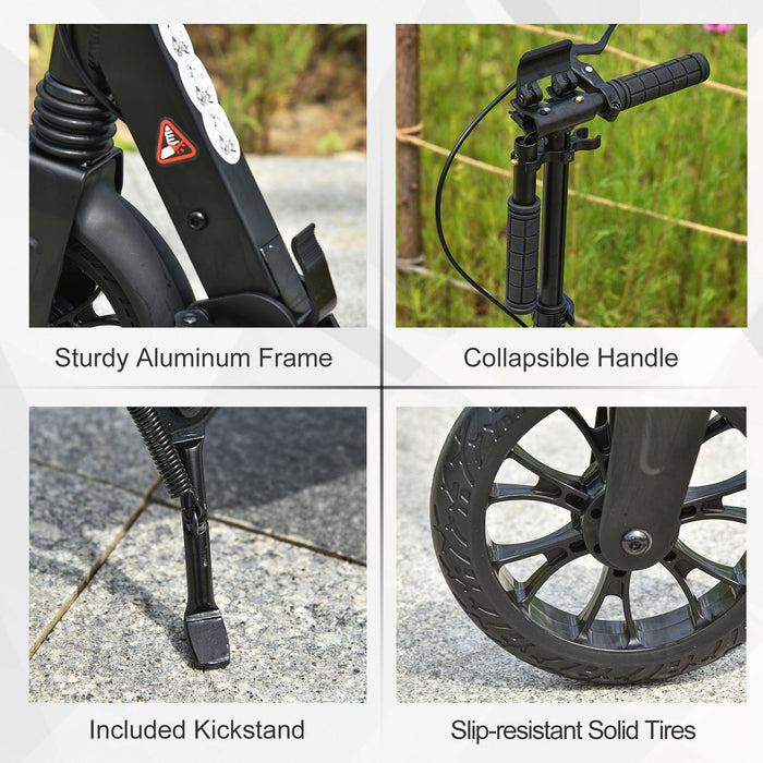 Foldable Kick Scooter for Adults and Teens - Height Adjustable, Aluminum Frame, Rear Wheel & Hand Brake, Shock Absorption - Ideal Urban Commute and Play for Ages 14+
