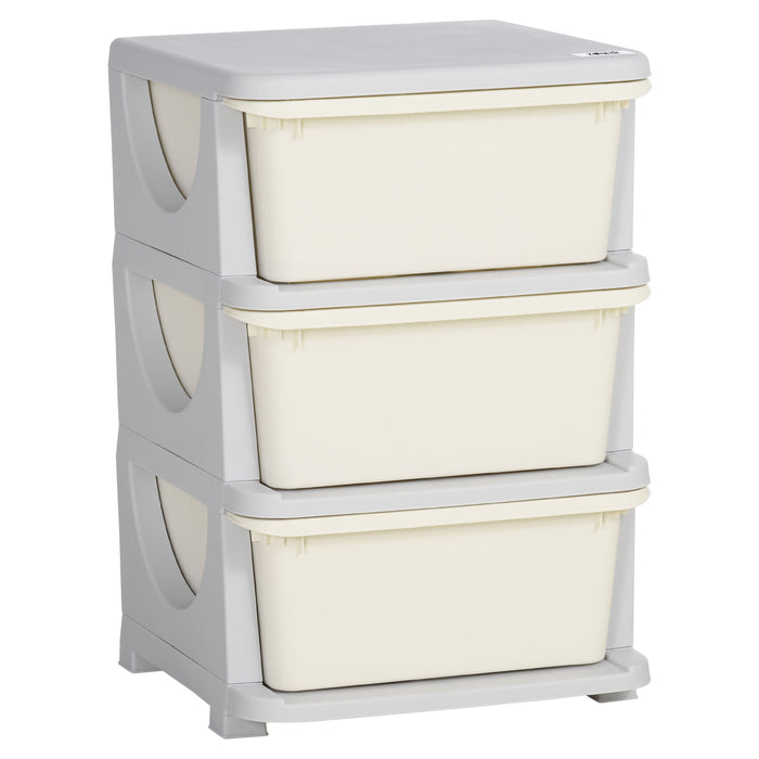 3-Tier Kids Storage Dresser - Vertical Chest with Drawers for Toy Organization - Ideal for Nursery, Playroom, and Kindergarten Spaces