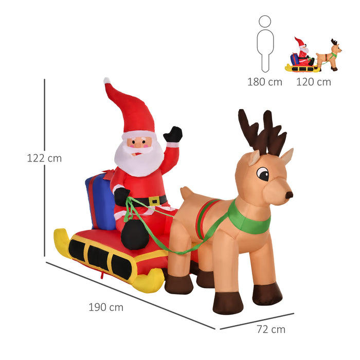 Inflatable Polyester Santa Claus - 122cm Tall, Multicolor Holiday Decoration - Perfect for Indoor & Outdoor Christmas Festivities