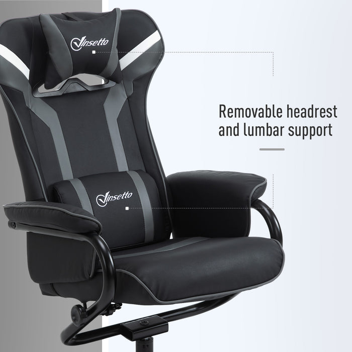 Racing Style Recliner Gaming Chair Set with Footrest - Ergonomic Video Game Seat with Headrest & Lumbar Support, Adjustable Backrest - Comfortable Gaming and Relaxation for Enthusiasts