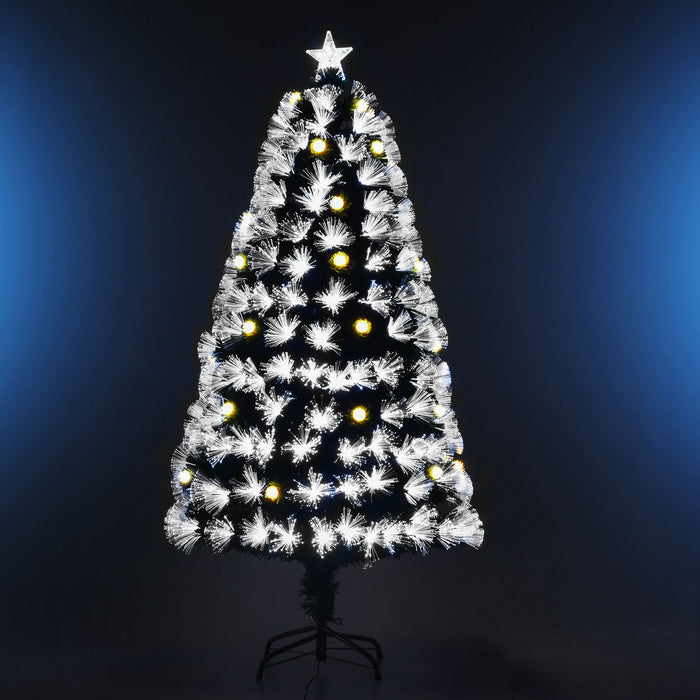 5ft Pre-Lit Artificial Christmas Tree - White Light with 180 LEDs, Star Topper, Tri-Base, Full-Bodied Design - Seasonal Home Decoration for Festive Ambiance