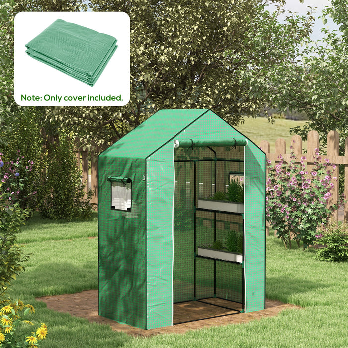 Walk-in PE Greenhouse Cover with Roll-up Door - Durable Plant Protection Hot House Cover, 140x73x190cm with Windows - Ideal for Gardeners and Growing Vegetables