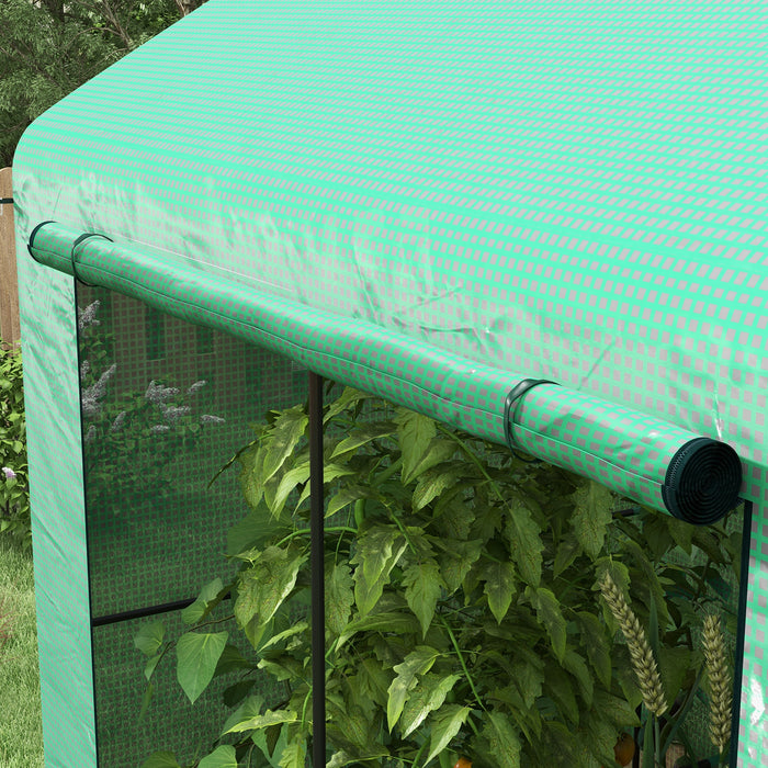 Walk-in Garden Greenhouse with Roll-up Door - Sturdy Grow House with Ventilating Mesh Windows, 200x140x200 cm - Ideal for Planting and Protecting Flora