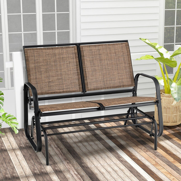 Outdoor Glider Bench - 2 Seater, Perfect for Porch, Backyard, Poolside - Ideal Relaxation Furniture for Home Exterior Spaces
