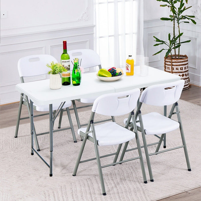 Compact Picnic Table - Portable and Bi-fold Design with 3-Level Height Adjustment - Perfect for Outdoor Events and Family Gatherings