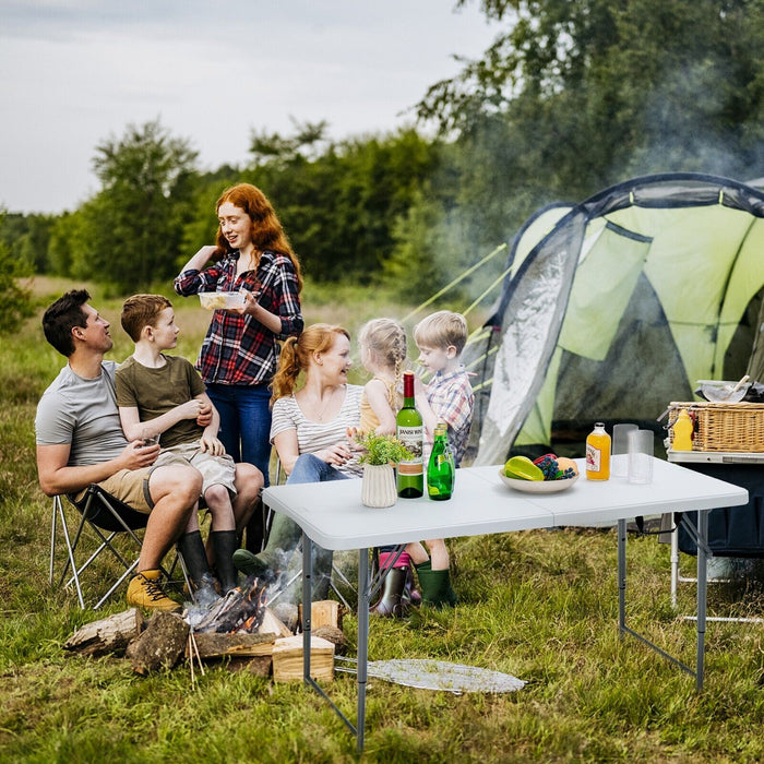 Compact Picnic Table - Portable and Bi-fold Design with 3-Level Height Adjustment - Perfect for Outdoor Events and Family Gatherings