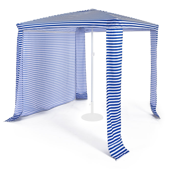Easy-Setup Beach Canopy, 6.6 x 6.6 Feet, Foldable, Blue - Beach Shade Tent with Convenient Carry Bag - Ideal Solution for Sun Protection Outdoors