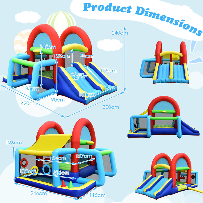 Bounce House with Dual Slides - Inflatable Play Structure with Jump Area - Perfect Entertainment for Kids Parties and Gatherings