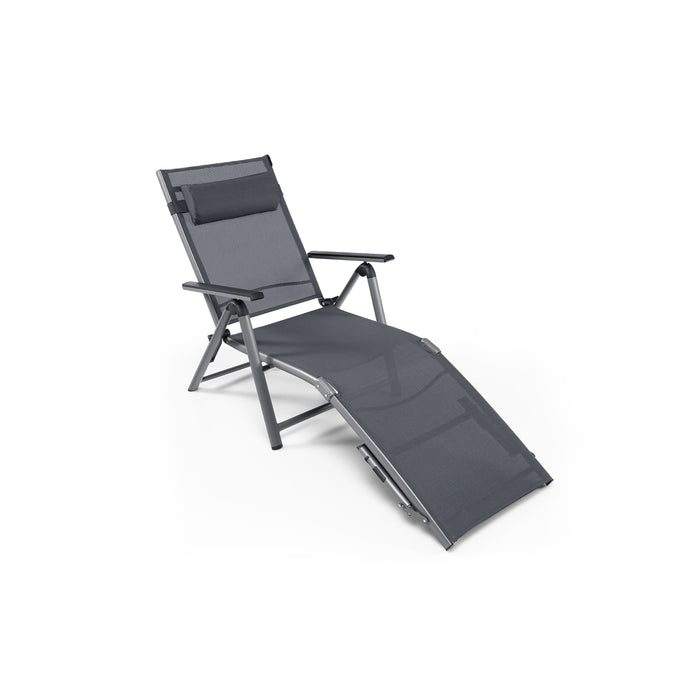 Chaise Lounge Chair with Folding Capabilities - Outdoor Relaxation Piece with 8-Level Adjustable Backrests - Ideal for Patio Use and Individual Comfort Adjustments