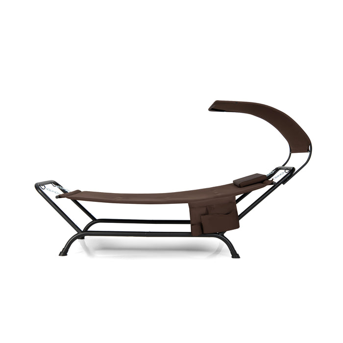 Outdoor Hammock Brand - Stand Cushion and Canopy, Garden Lawn Appropriate, Beige Color - Perfect for Relaxation and Outdoor Lounging