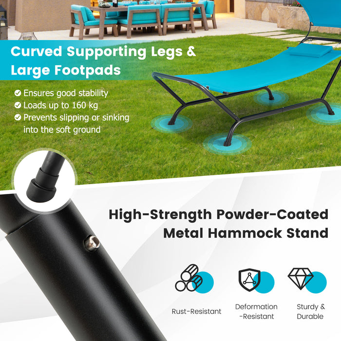 Outdoor Hammock Brand - Stand Cushion and Canopy, Garden Lawn Appropriate, Beige Color - Perfect for Relaxation and Outdoor Lounging