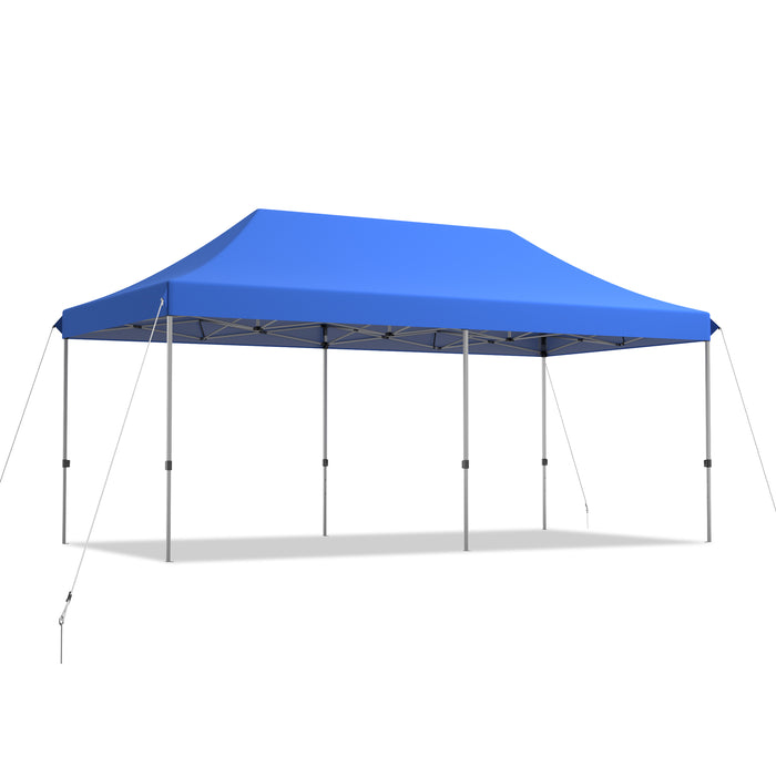 Pop Up Gazebo 6x3m - Adjustable Height, Wheeled Storage Bag, Blue Color - Perfect Solutions for Outdoor Gatherings and Events