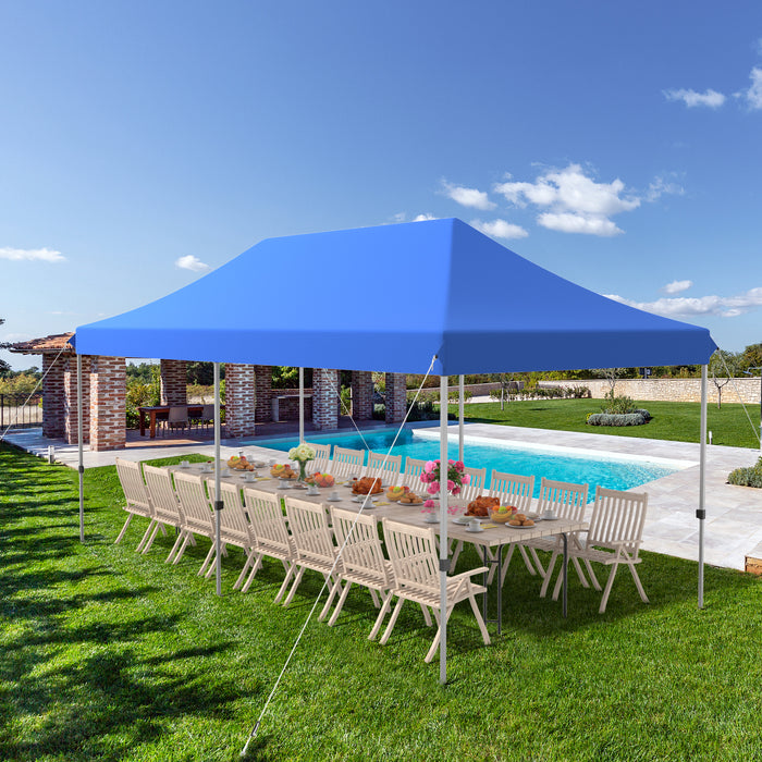 Pop Up Gazebo 6x3m - Adjustable Height, Wheeled Storage Bag, Blue Color - Perfect Solutions for Outdoor Gatherings and Events