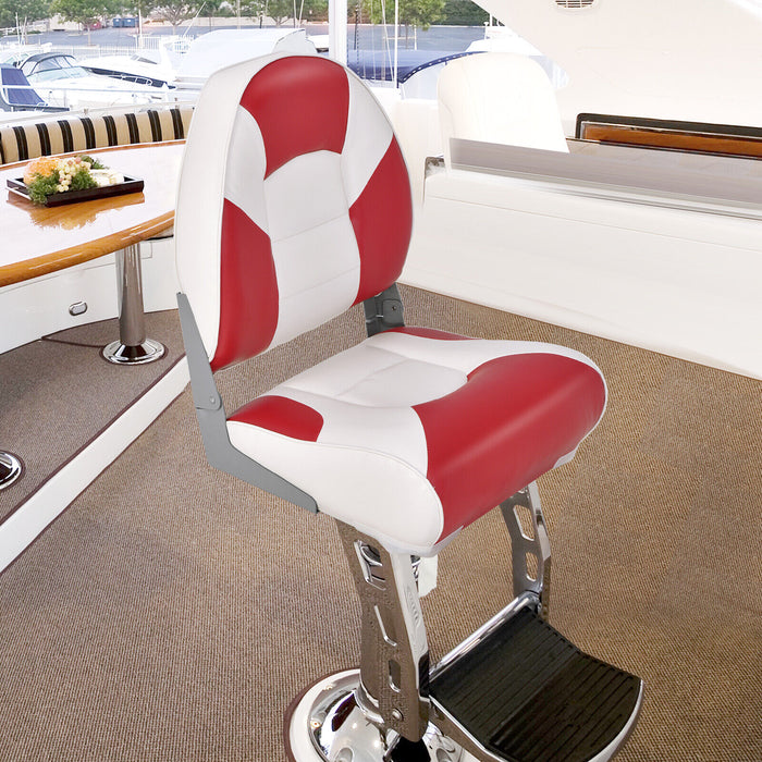 Boat Seat Model BS100 - Thickened High-Density Sponge Padding, Low Back Design in Striking Red - Ideal for Comfortable, Long-Distance Maritime Journeys