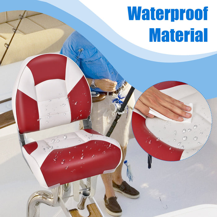 Boat Seat Model BS100 - Thickened High-Density Sponge Padding, Low Back Design in Striking Red - Ideal for Comfortable, Long-Distance Maritime Journeys