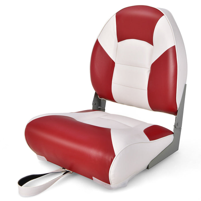Boat Seat Model BS100 - Thickened High-Density Sponge Padding, Low Back Design in Striking Red - Ideal for Comfortable, Long-Distance Maritime Journeys