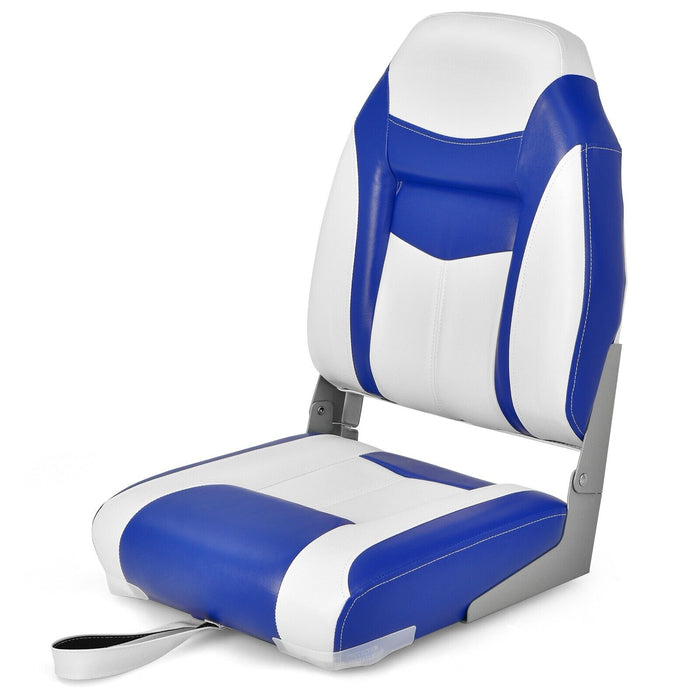 Boat Comfort - High Back Boat Seat with Dense Sponge Cushion in Blue - Ideal for Long Waterside Experiences for Boaters