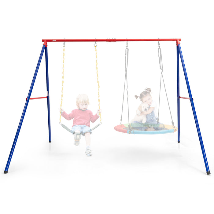 Heavy Duty Metal Swing Stand - A-Frame Design in Bold Red - Ideal for Outdoor Fun and Relaxation