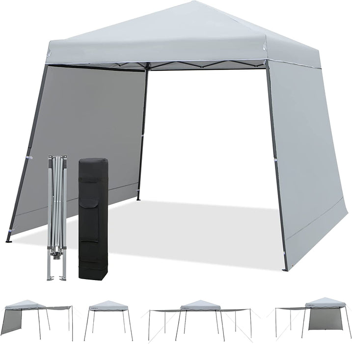 Canopy Tent 3 x 3 M with Adjustable Height - Slant Leg Design, 2 Sidewalls, and Roller Bag Included - Ideal for Outdoor Events and Gatherings