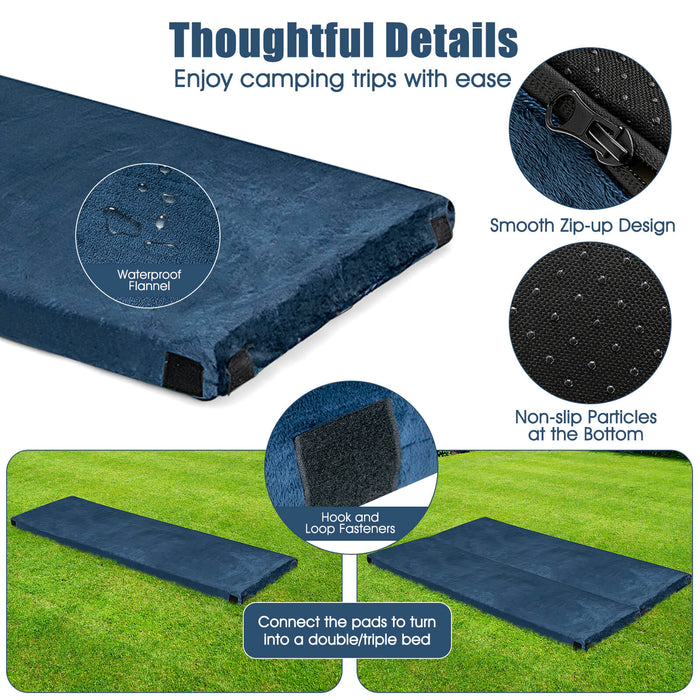 Portable Memory Foam Sleeping Pad - 6.5cm Thick Roll Up Camping Mat with Carry Bag - Ideal for Camping and Traveling Comfort