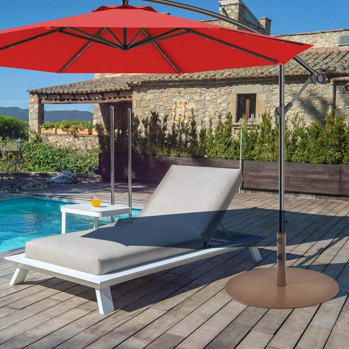 Outdoor Umbrella Base, 75cm Round - Heavy Duty Stand for Garden, Patio, Poolside - Ideal for Holding Large Parosol Stably in Windy Conditions