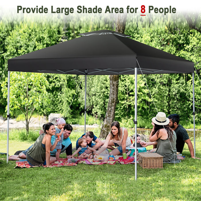 3M Pop Up Gazebo Model X3M - 3m x 3m Size, Adjustable Height, Double Vented Roof in Black - Ideal for Outdoor Events and Parties