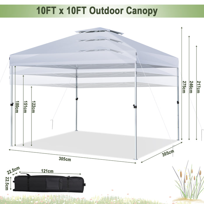 3M Pop Up Gazebo Model X3M - 3m x 3m Size, Adjustable Height, Double Vented Roof in Black - Ideal for Outdoor Events and Parties