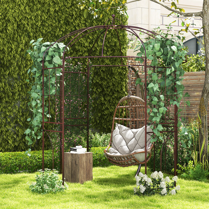 Metal 4-Sided Birdcage Shape Garden Arch - Handy for Patio, Lawn, Wedding Decorations in Elegant Bronze - Perfect for Outdoor Enthusiasts and Wedding Planners