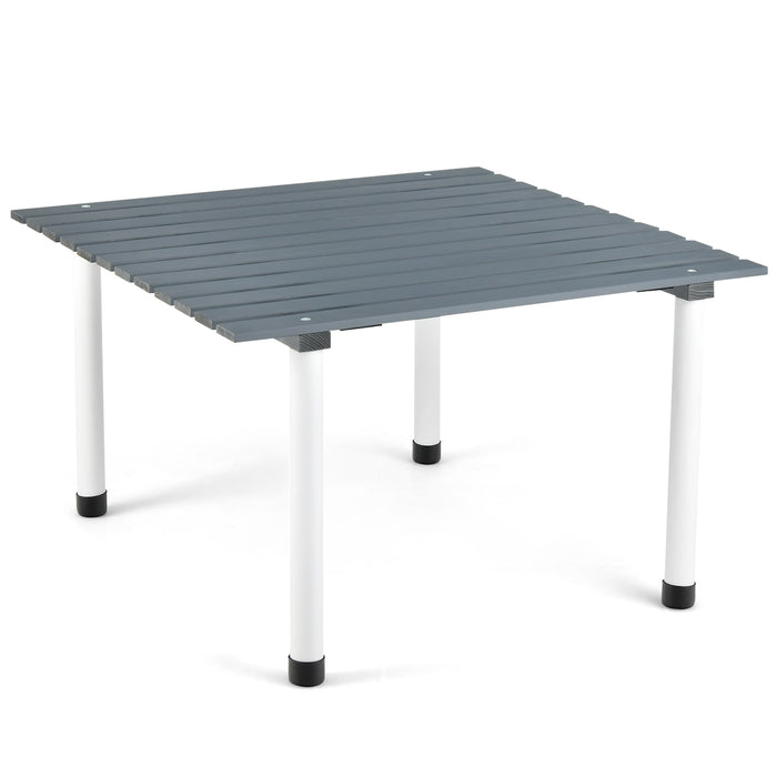 Portable Grey Folding Table - Roll Up Picnic Essential with Carry Bag - Ideal for Campers and Outdoor Enthusiasts