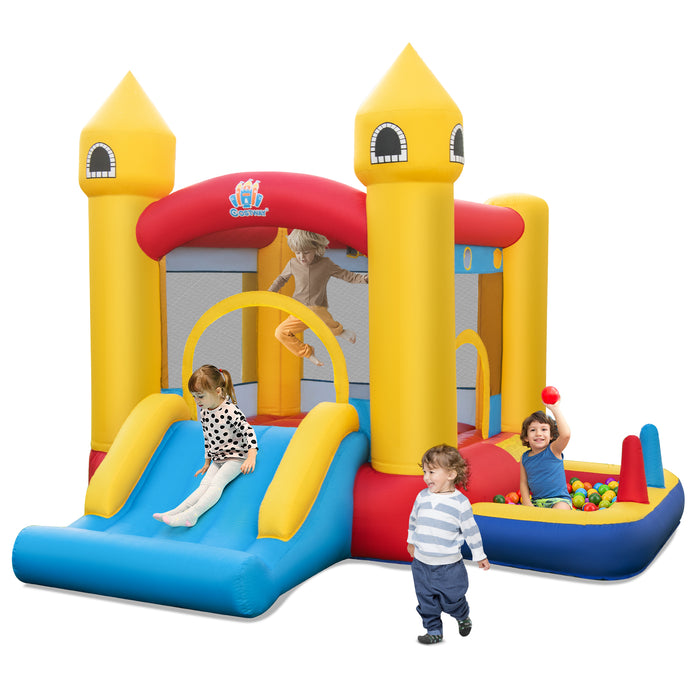 5-in-1 Jumping House - Inclusive of Slide, Ball Pit and Basketball Hoop - Ideal Fun Activity Center for Kids