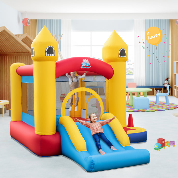 5-in-1 Jumping House - Inclusive of Slide, Ball Pit and Basketball Hoop - Ideal Fun Activity Center for Kids