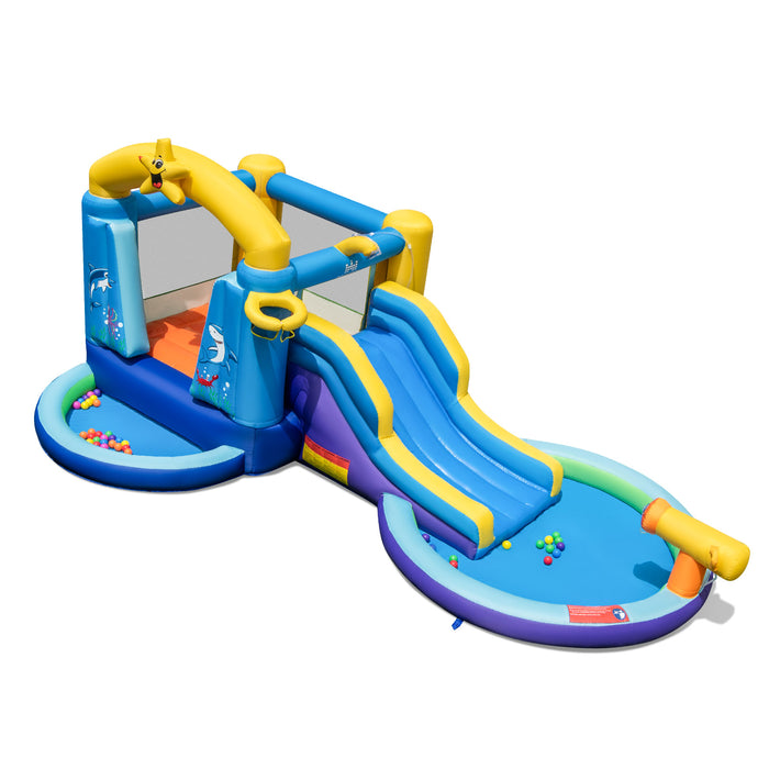 Bestway Bounceland - Inflatable Water Park with Slide, Water Gun and Splashing Pool - Fun Family Outdoor Play for Summers