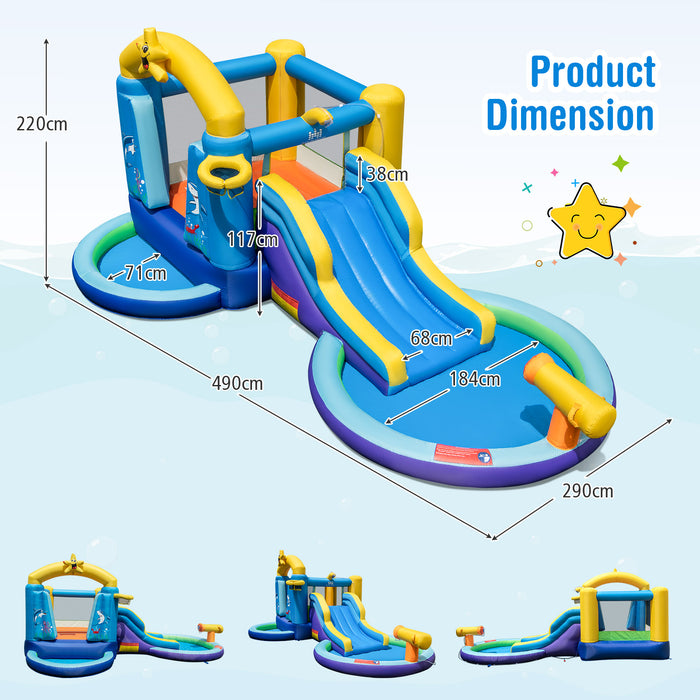 Bestway Bounceland - Inflatable Water Park with Slide, Water Gun and Splashing Pool - Fun Family Outdoor Play for Summers