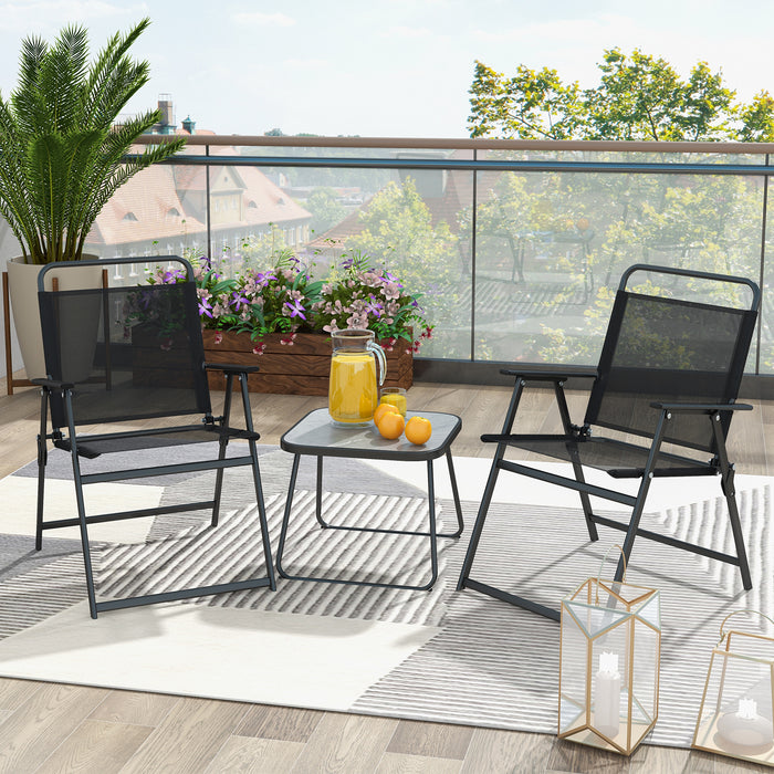 3 Piece Patio Set - Foldable Conversation Furniture, Perfect for Backyard, Poolside, Balcony – Ideal Outdoor Seating Solution