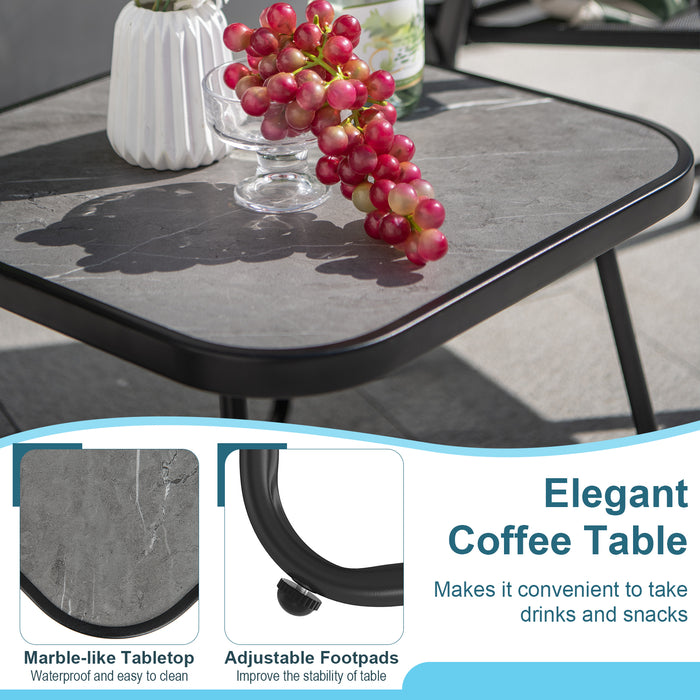 3 Piece Patio Set - Foldable Conversation Furniture, Perfect for Backyard, Poolside, Balcony – Ideal Outdoor Seating Solution
