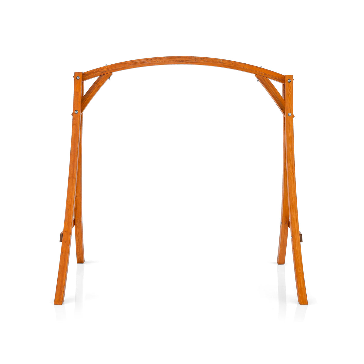 Wooden Patio Swing Frame with Curved Arc Top - Outdoor Furniture, Free-Standing Porch Swing Support - Ideal for Garden, Backyard Relaxation