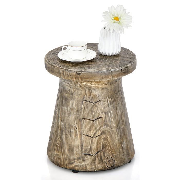 Hourglass - Tree Stump Style Outdoor Side Table - Ideal for Garden, Patio Decorations