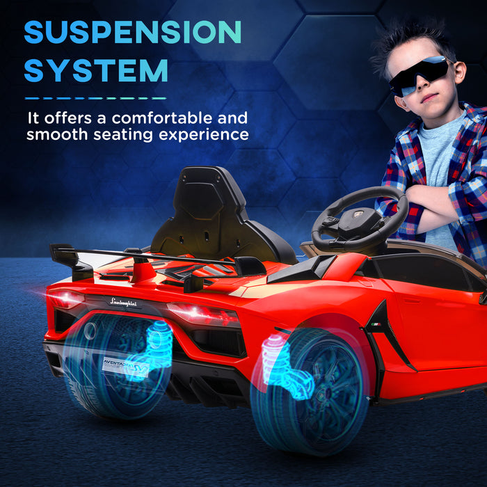 Lamborghini 12V Electric Ride-On Car for Kids - Butterfly Doors, Remote Control, Music Player, Horn, Suspension System - Perfect Gift for Young Drivers