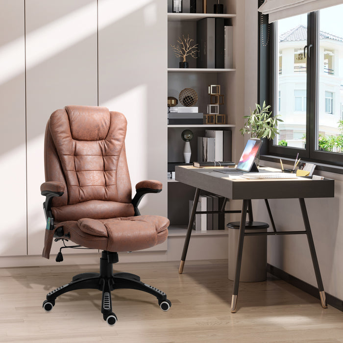 Heated Massage Recliner Chair - Office Chair with 6-Point Massage, 360° Swivel, Microfiber Upholstery - Ideal for Relaxation and Comfort in Workspaces