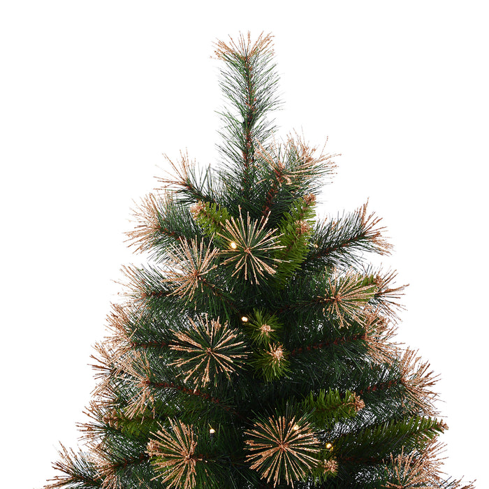 Prelit 1.5m Artificial Christmas Tree with Metal Stand - Lush Green Holiday Decor - Perfect for Festive Home or Office Display
